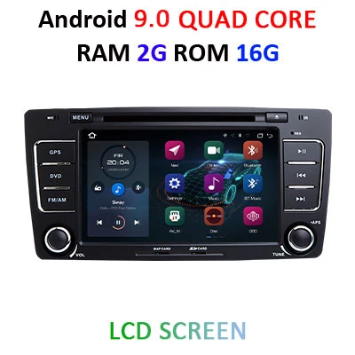 9.0 2G 16G LCD DSP 2 DIN Android 9,0 ips 4G 64G Автомобильный gps для SKODA Octavia 2009 2010 2011 2012 2013 dvd-плеер Радио Навигация магнитофон ПК - Цвет: 9.0 2G 16G LCD