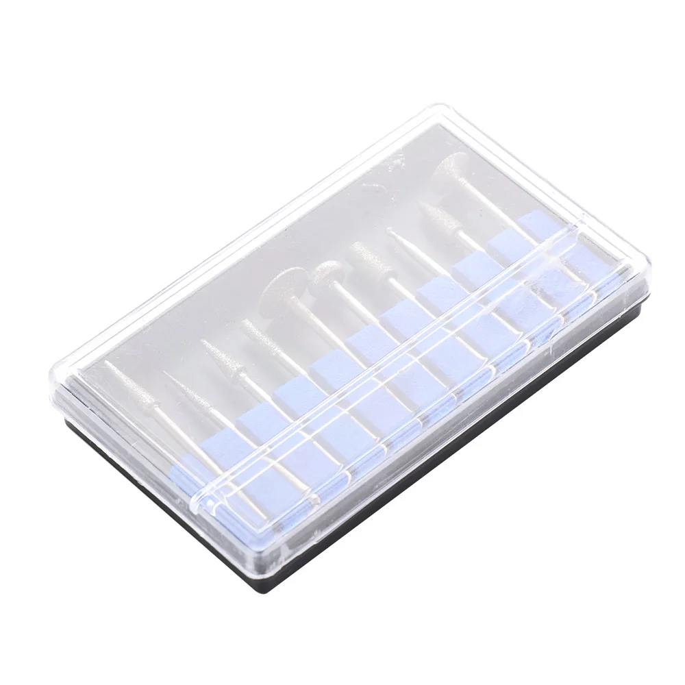 

10PCS Emery Grinding Head For Diamond Coated Polishing Grinding Head Set 2.35mm Shank Rotary Bursl Tool Set