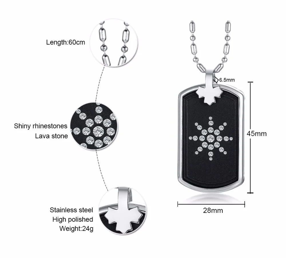 Для мужчин скалярный био Квант энергии Dog Tag кулон с CZ камень из вулканической лавы анти EMF радиационной защиты ожерелье 24 дюймов