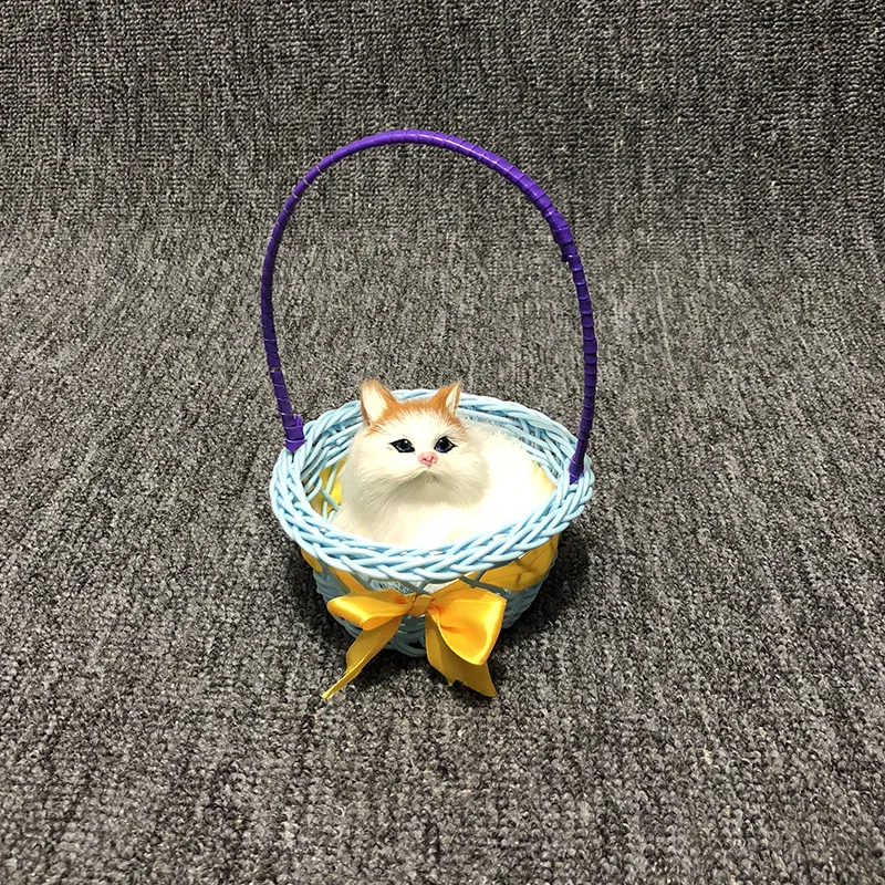 Имитация ручной корзины котенка маленькая кошка кролик лиса олень подарок на