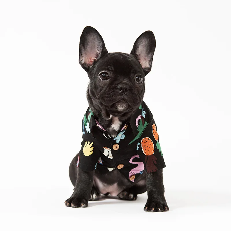 Cotton Summer Hawaii Style French Bulldog Shirt Pet Dog Clothes for Small Dogs Pets Clothing Chihuahua Yorkshire Pug Costume |