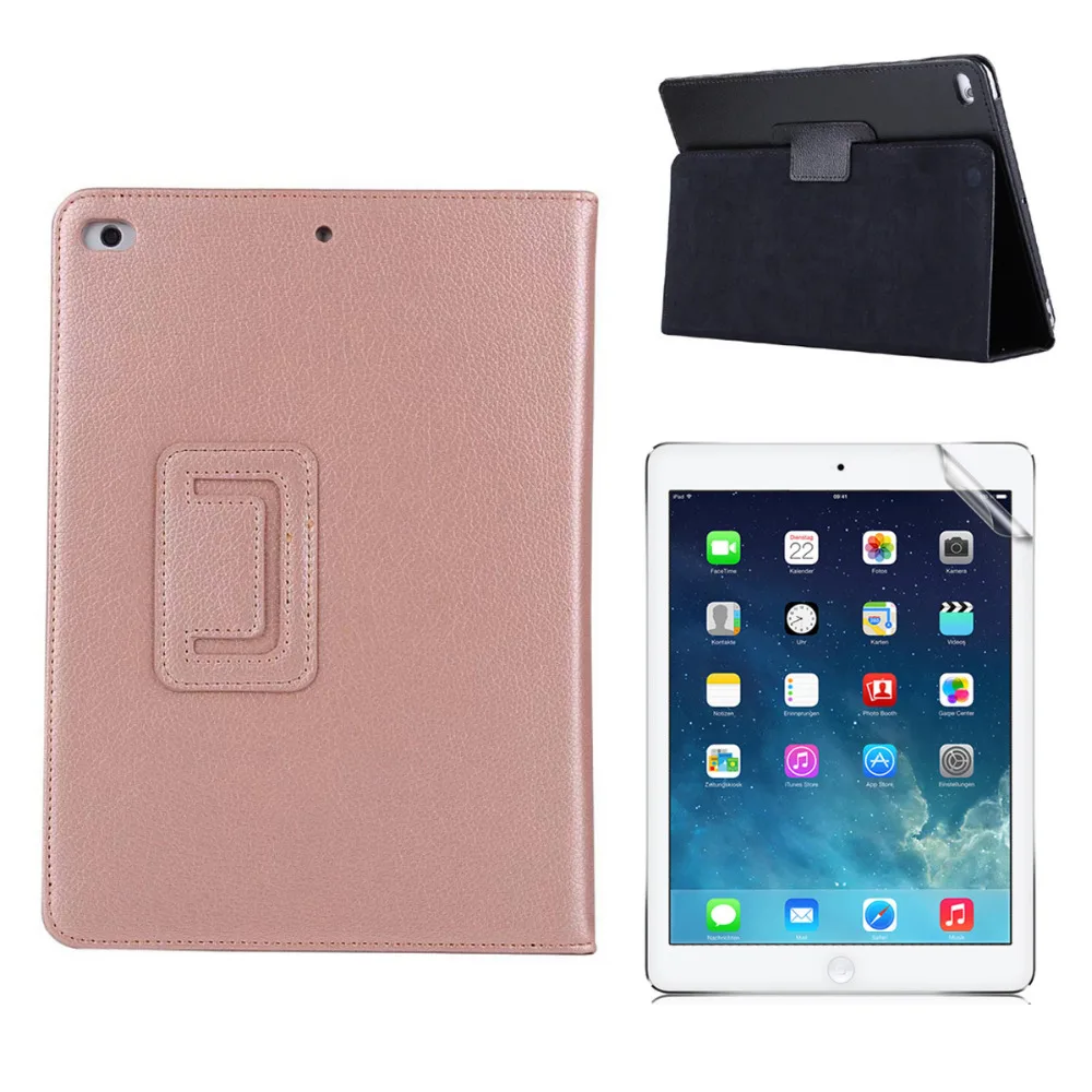 Ультратонкий чехол книжка из искусственной кожи личи 2 Folder Folio Stand + прозрачная