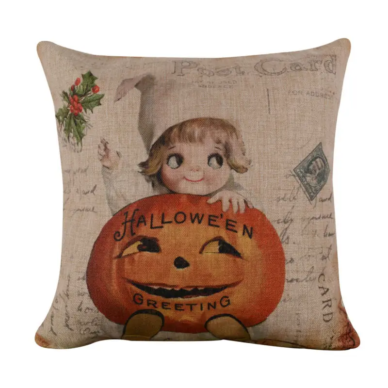 LINKWELL 18x18 &quotсчастливый день Хэллоуина Ретро Маленькая ведьма и Большая тыква