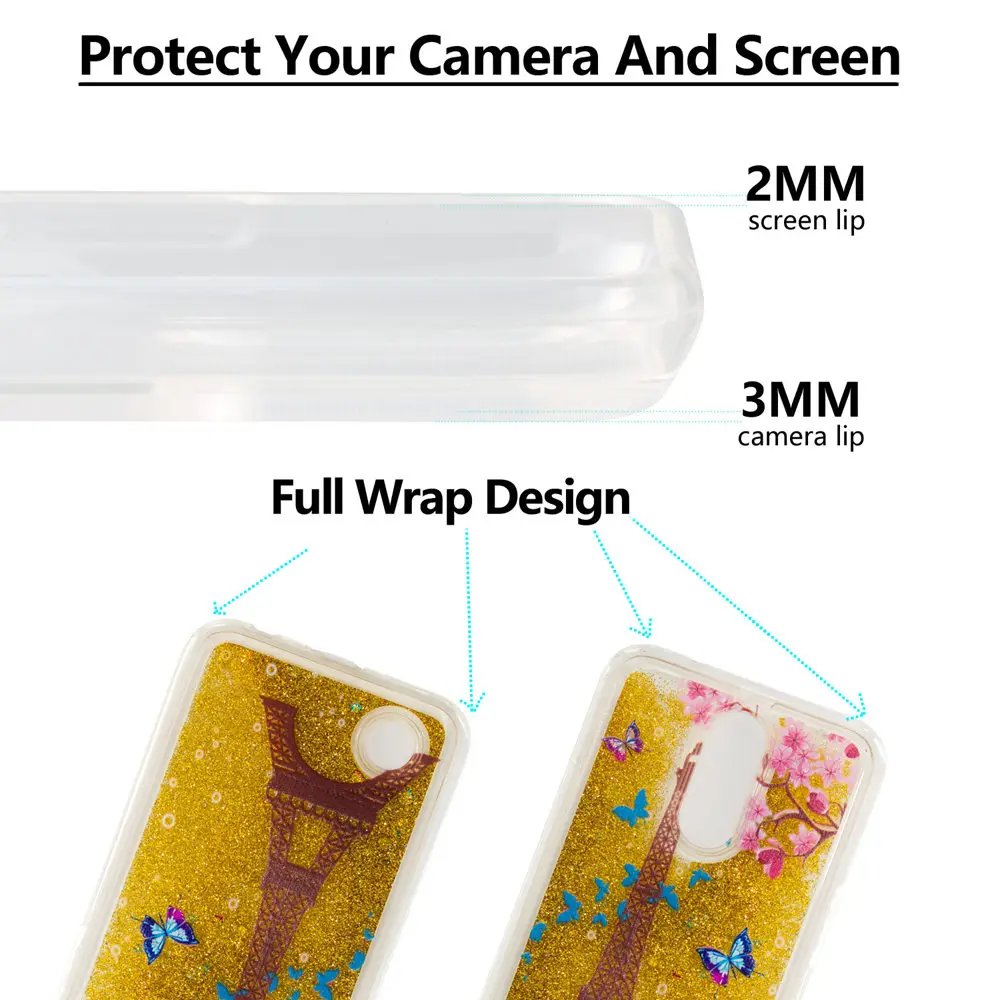 Quicksand Case For LG K10 2017 Dynamic Liquid Glitter Stars Phone Cover Shell Coque Capa LGK10 LGM250 LG-M250 M250Y M250DS M250 |