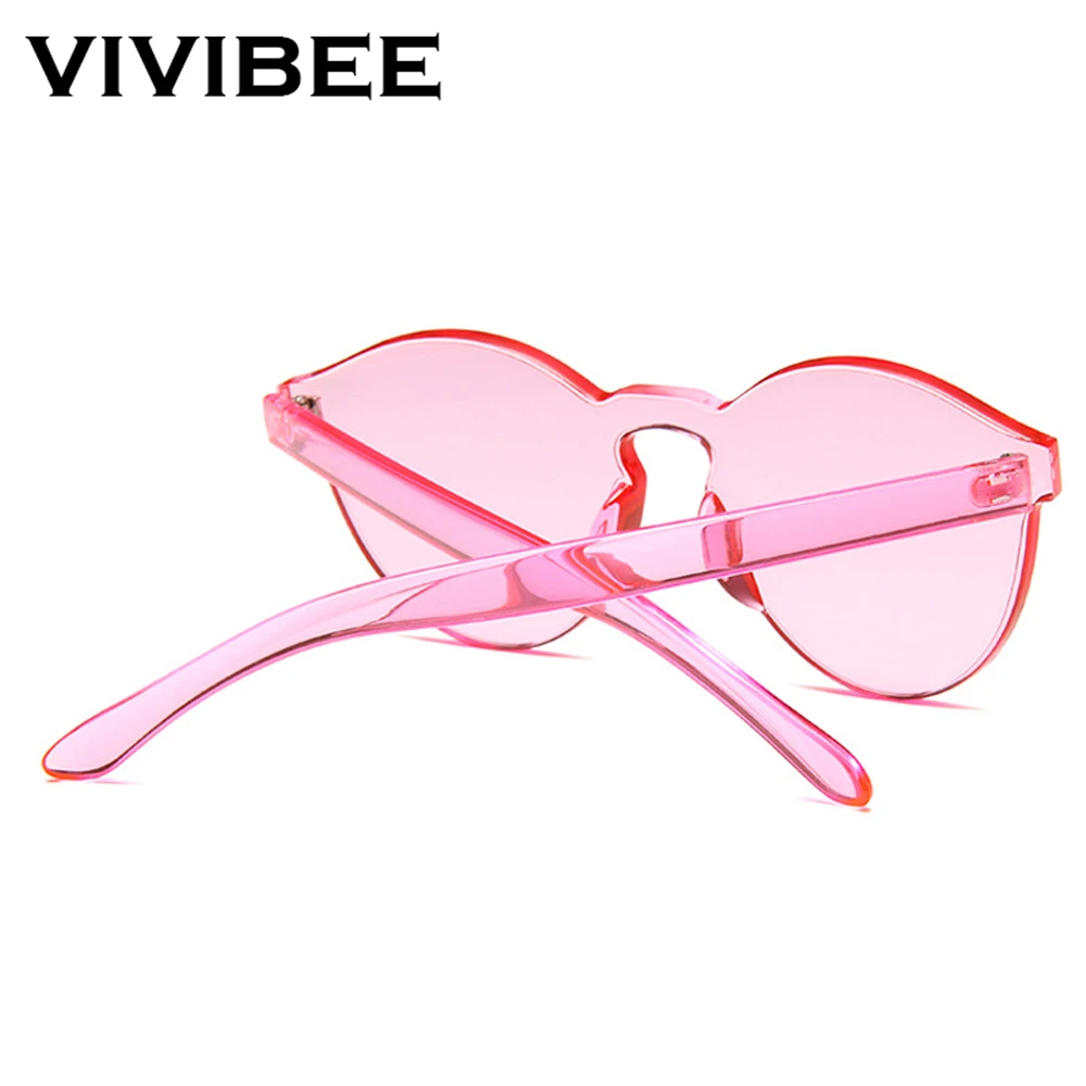 Женские квадратные очки VIVIBEE оранжевые солнцезащитные без оправы с градиентными