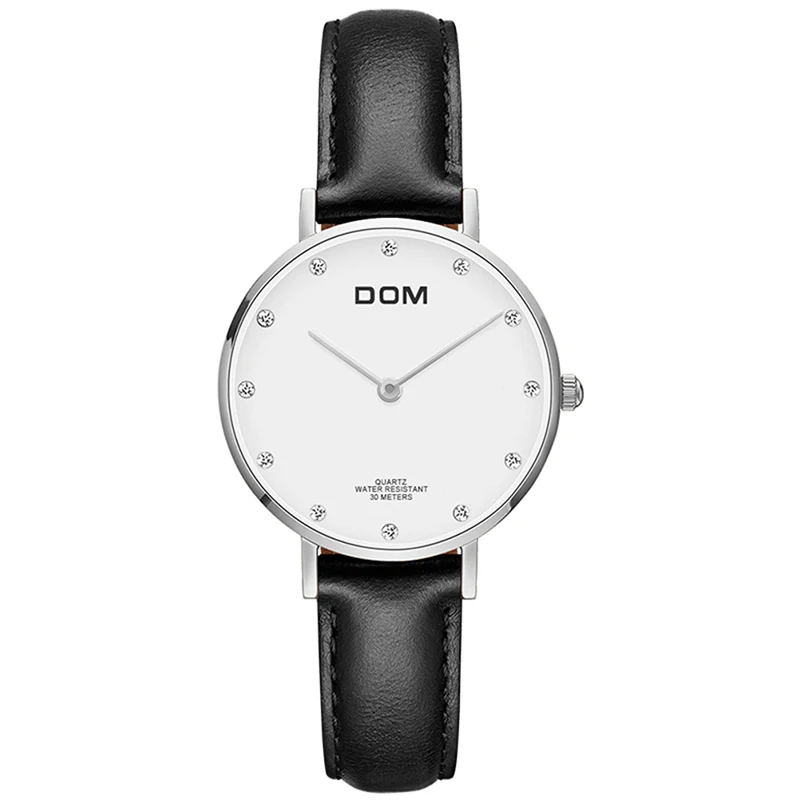 DOM модные женские часы топовые брендовые Роскошные Кварцевые ультратонкие из