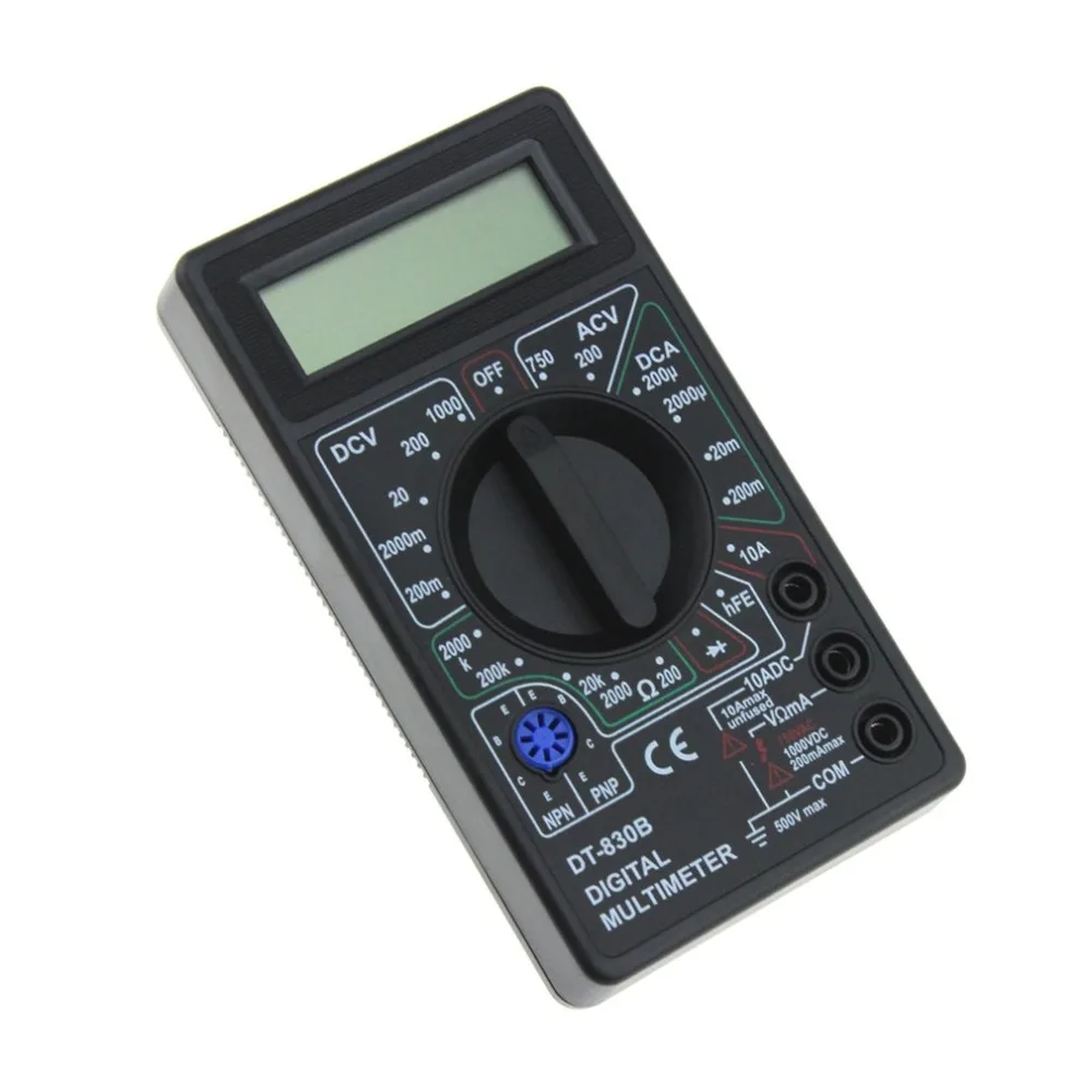 Карманный цифровой мультиметр DT-830B мини 1999 отсчетов AC/DC Ампер Вольт Ом тестер