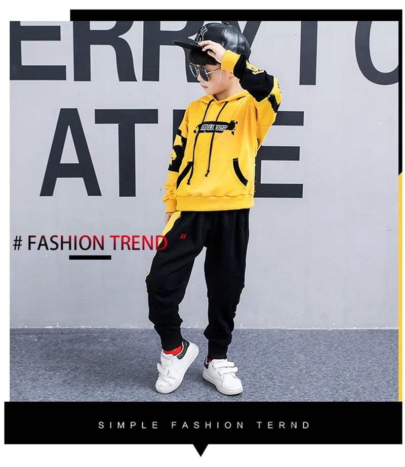 Spring Autumn Kids Clothes Boys 3 4 5 6 7 8 9 10 11 12 Years Boys Clothing Set Sports Suit Boys Hooded Jacket And Pants