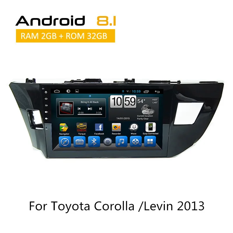 2 Din Car Gps/Glonass Navigation Radio Multimedia System for Toyota Corolla 2014 (Asia) with Android 8.1 Touch Screen Head Unit |
