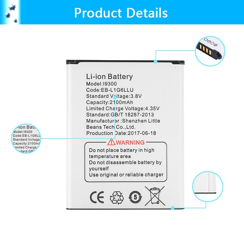 Новый оригинальный аккумулятор Nephy для Samsung Galaxy SIII S3 i9300 I9301I i9300i Grand Neo i9128 i9128V i9168i