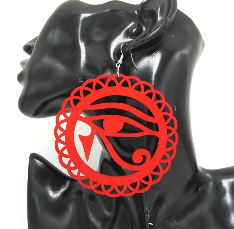 Новейшие 3 дюймовые деревянные серьги от сглаза могут смешивать 2 цвета|earrings|earrings