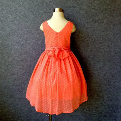 New Girls Kid's Princess Orange Lave Vest V Neck Zip One Piece Dress | Детская одежда и обувь