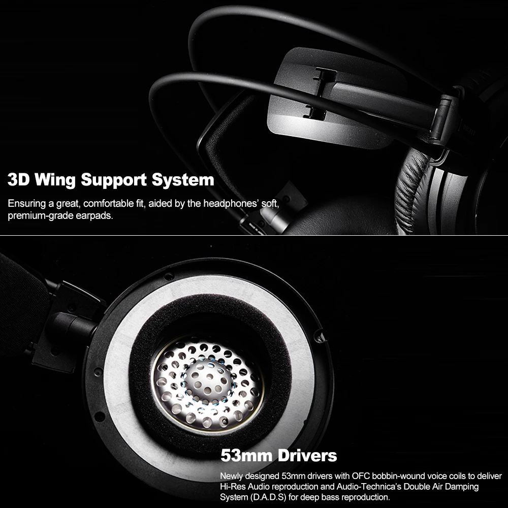 Audio-Technica ATH-A990Z Art Monitor гарнитуры HiFi наушники закрытые назад динамические профессиональные наушники глубокий бас звук