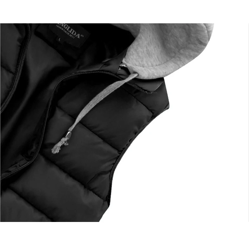 Мужская теплая жилетка UNIVOS KUNI осенне-зимняя однотонная куртка с капюшоном
