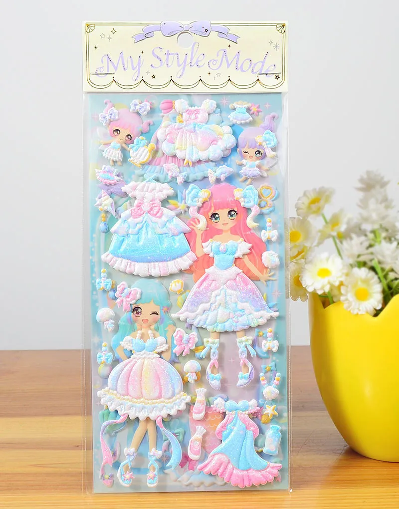 8 листов стикеров s kawaii стикеров книга ноутбук одеваются милые девушки 3D стикеров s детские игрушки pegatinas для детей девочка подарки