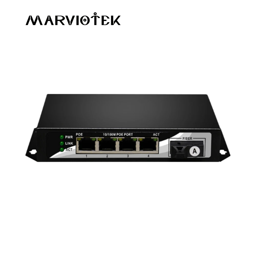 Poe коммутатор 10/100 4 порта poe switchs оптический 48 В в 96 Вт источник питания ip камера