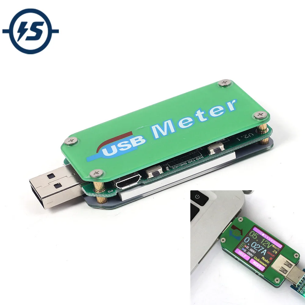 UM24 USB 2 0 IC тестер Вольтметр Амперметр ЖК-цифровой мультиметр-термометр измеритель