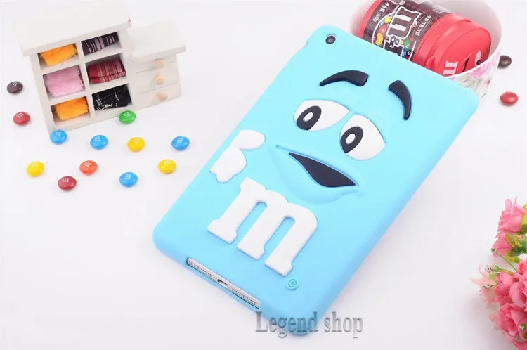 For ipad mini Chocolate Case Cute M&ampM Rainbow Bean Soft silicone back cover capa para fundas Free shipping | Компьютеры и офис
