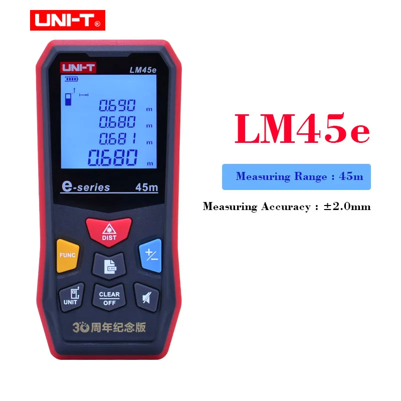 UNI-T LM45e LM60e лазерный дальномер цифровой лазерный дальномер 45 м/60 м сложение/вычитание объем/площадь диастиметр - Цвет: LM45e