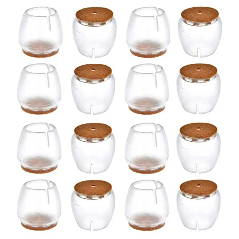 16 шт колпачки на ножки стула круглый, прозрачный чистый силикон для ножек стола и мебели ноги советы, войлочные прокладки, предотвратить Scratche