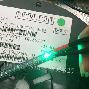 1000 шт.лот LED 0603 1608 SMD световые бусины Ярко-изумрудно-зеленый светодиодный светоизлучающий диод