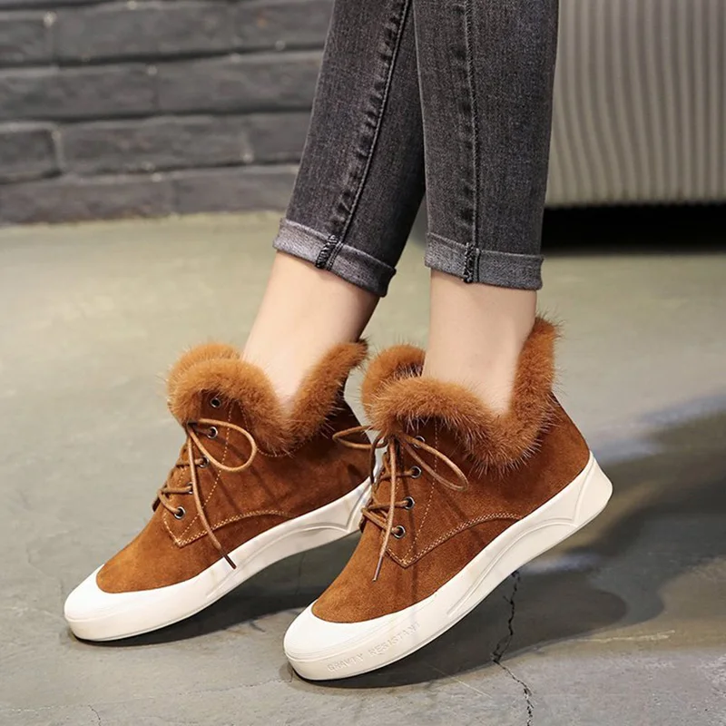 Модные замшевые женские ботильоны из коровьей кожи зимняя обувь повседневные