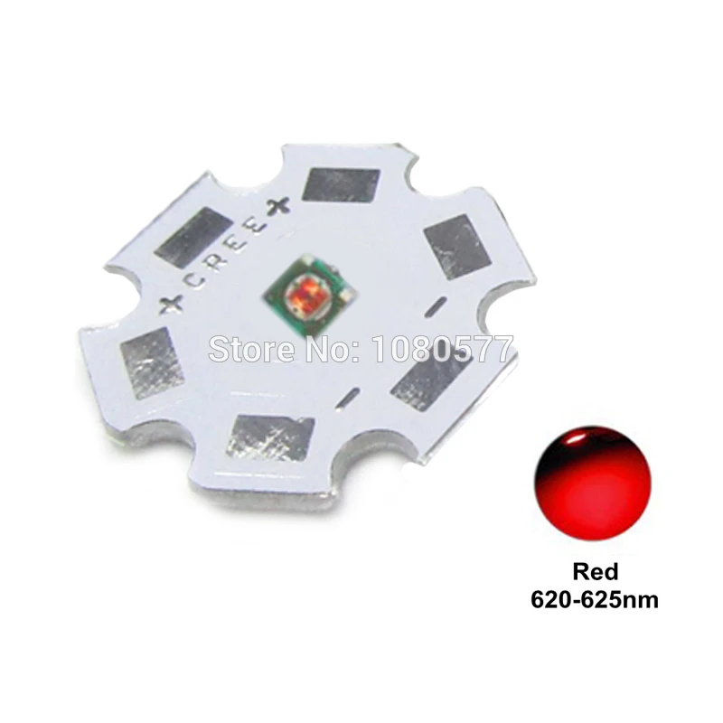 10pcs-50pcs Cree LED XPE XP-E R3 1W-3W High Powr LED Red 620nm Green 520nm Blue 460nm 3535 SMD Chip with 20mm 16mm Heatsink