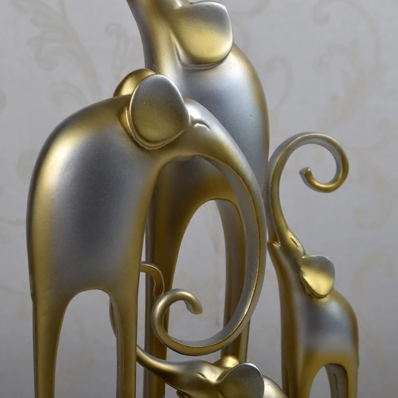 Современная короткая скульптура слона для гостиной смоляная Статуэтка 4