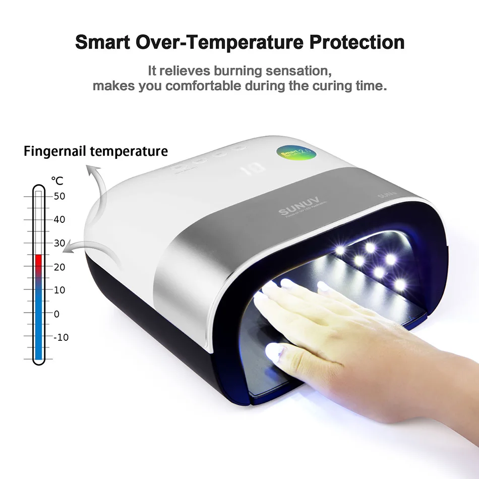 Sunuv sun3 48 Вт УФ светодиодная лампа Menicure LED Таймер Невидимый ЖК-дисплей Дисплей