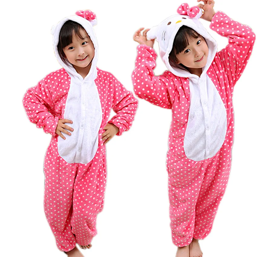 Кошка точка Хэллоуин Kigurumi пижамы унисекс для детей Детская Пижама с героями