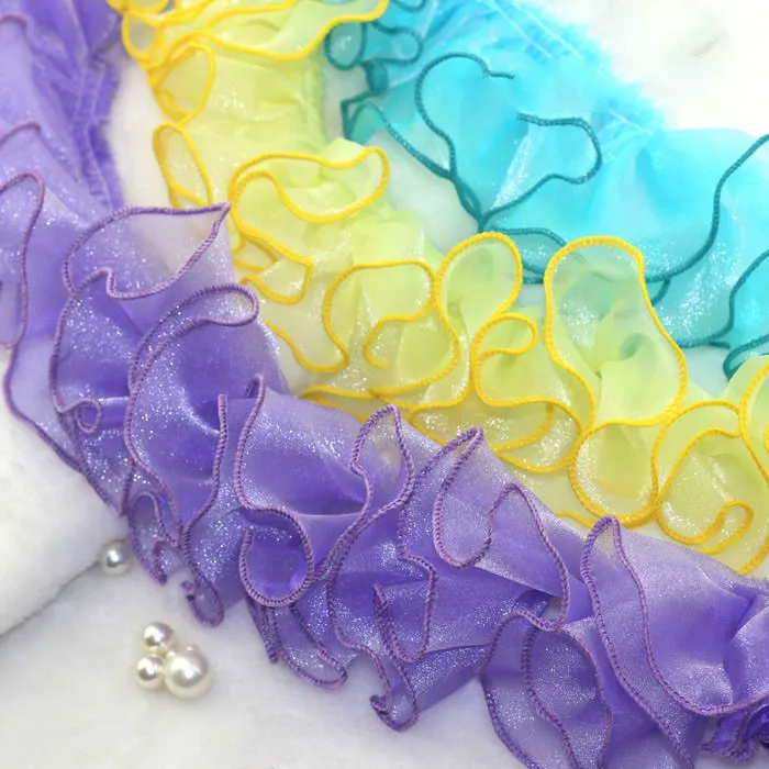 3 ярда/лот черный белый цвет плиссированная кружевная отделка &quotсделай сам&quot из