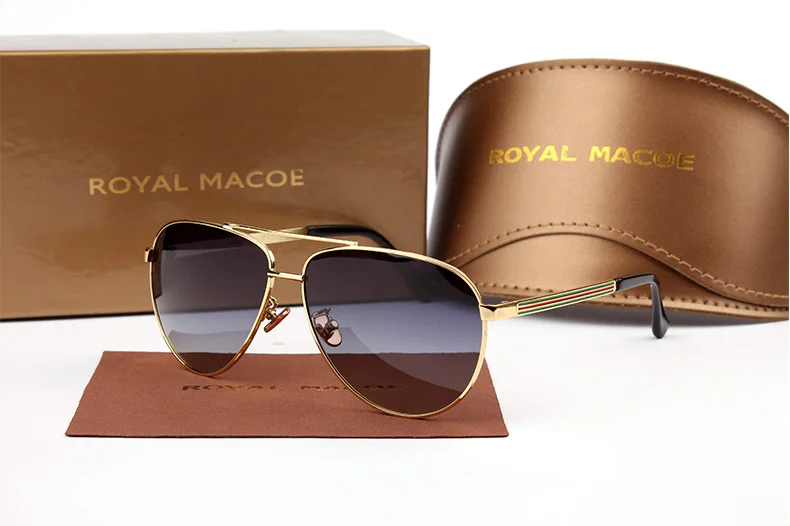 ROYAL MACOE, высокое качество, классические мужские и женские солнцезащитные очки, поляризационные, брендовые, солнцезащитные очки, защита для вождения, чехол Oculos Lentes