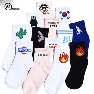 Харадзюку симпатичные кактус пожарный принт с низким вырезом лодыжки носки хлопок Забавный Прохладный Мода Мужчины Женщины носки хип-хоп уличные короткие Sox Morewin