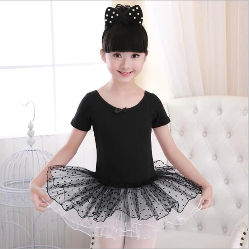 Bazzery Veil Ballet Dress for Girls Dance Wear Bow Decorate U Neck Tutus Kids Stage Performance Skirt Pink / Black | Тематическая