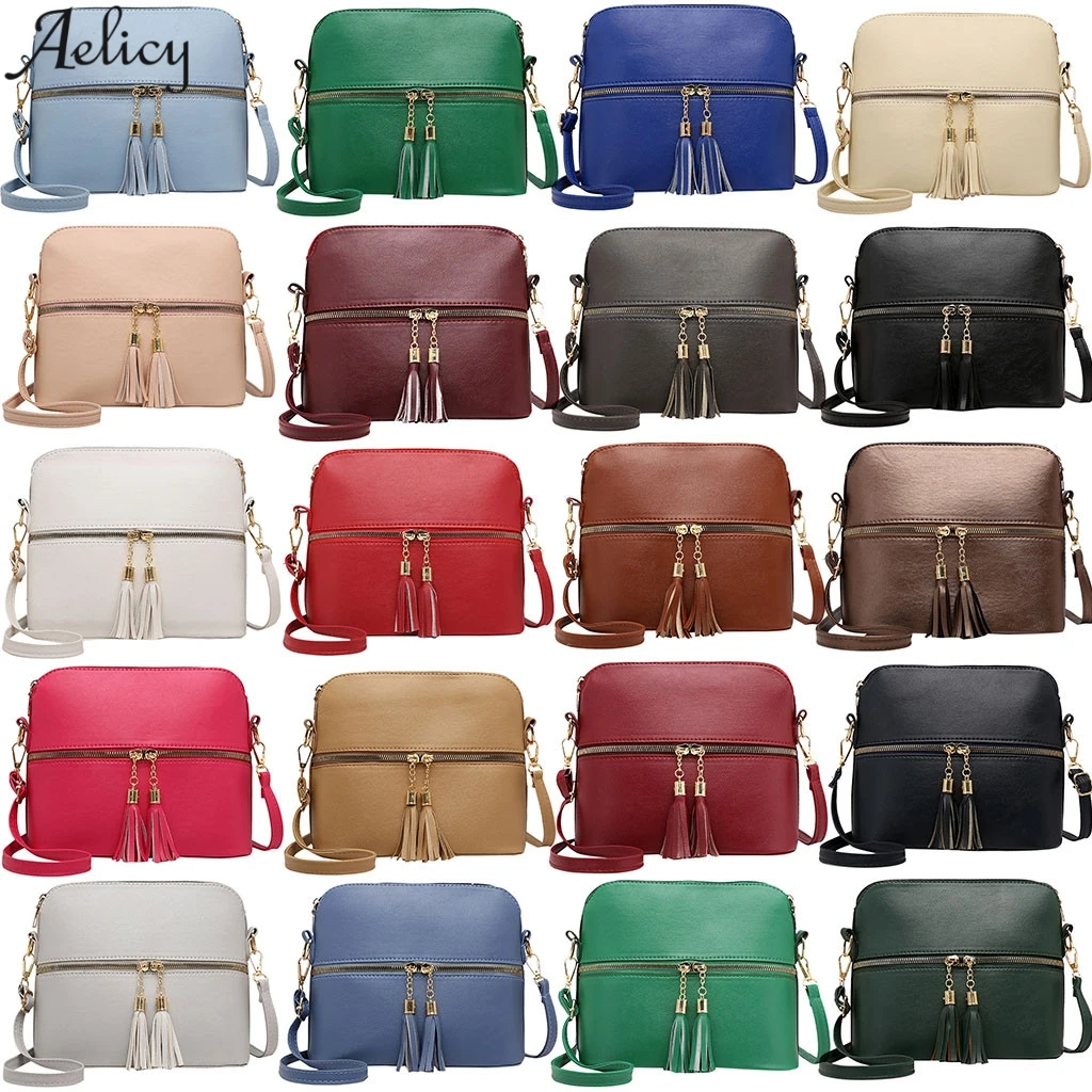 Женская сумка-мессенджер Aelicy модная однотонная сумка из искусственной кожи