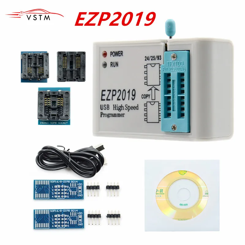 Новейший высокоскоростной USB программатор SPI EZP2019 2019 + 12 адаптеров Поддержка 24 25 93
