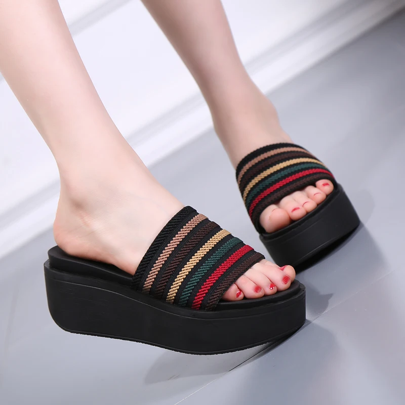 Koovan Women's Muffin Bottom Slippers 2020 New Female Summer Thick Bottom Fashion Casual  Footwear Cool Slippers Women