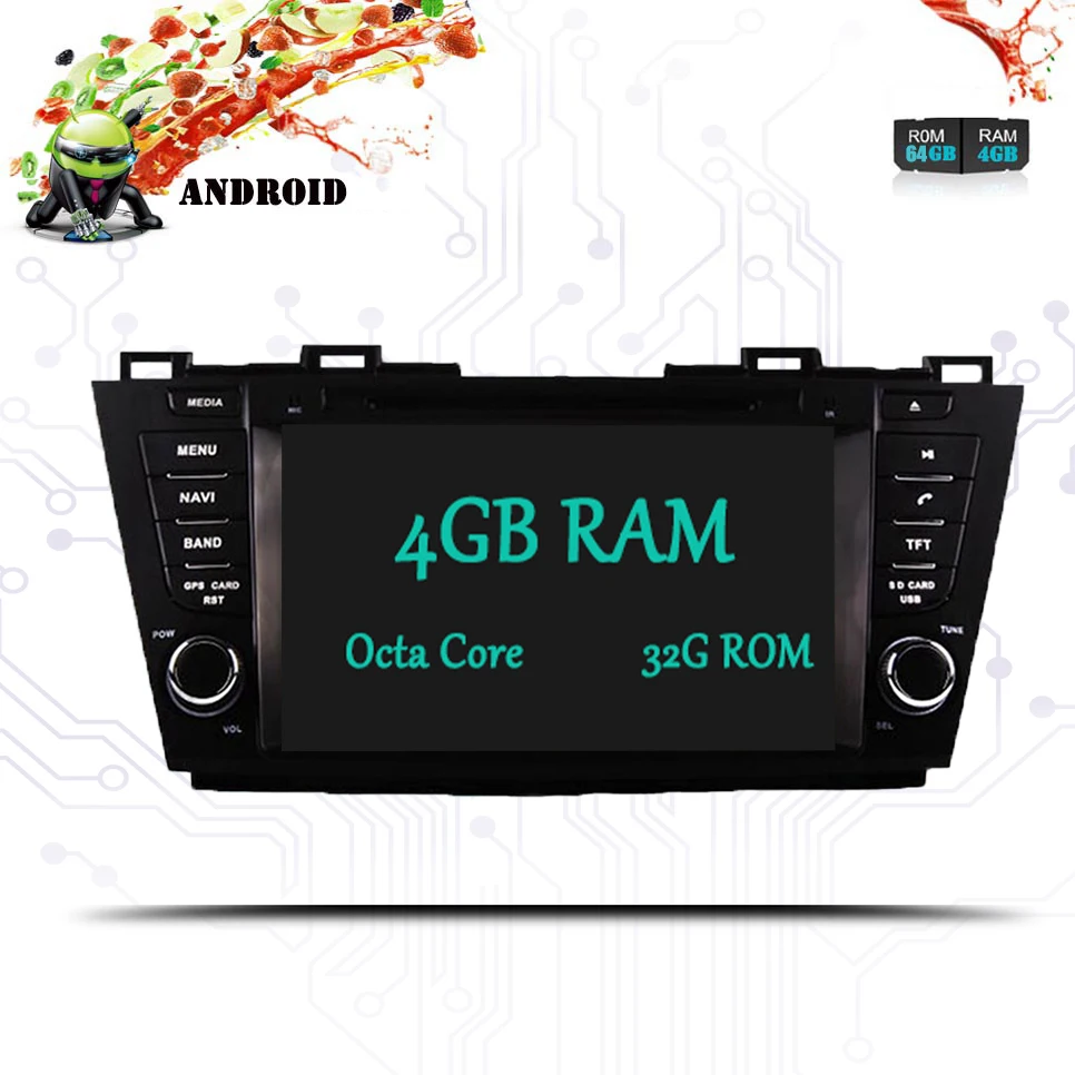 Восьмиядерный Android 9 0 автомобильный dvd-плеер для MAZDA 5 dvd gps аудио 4G RAM BULIT IN 3/4G 64GB ROM