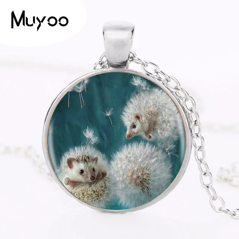 Винтажное длинное ожерелье ручной работы с кулоном Одуванчик и ежик HZ1|necklace