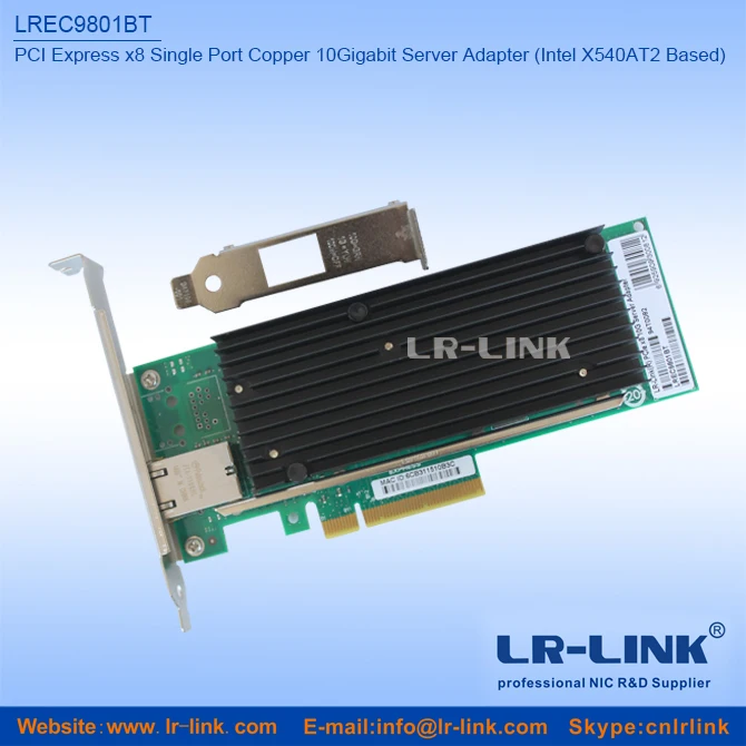 Porta de Cobre Adaptador de Servidor Express Única 10 Gigabit Intel X540 Baseado Lrec9801bt Pci x8
