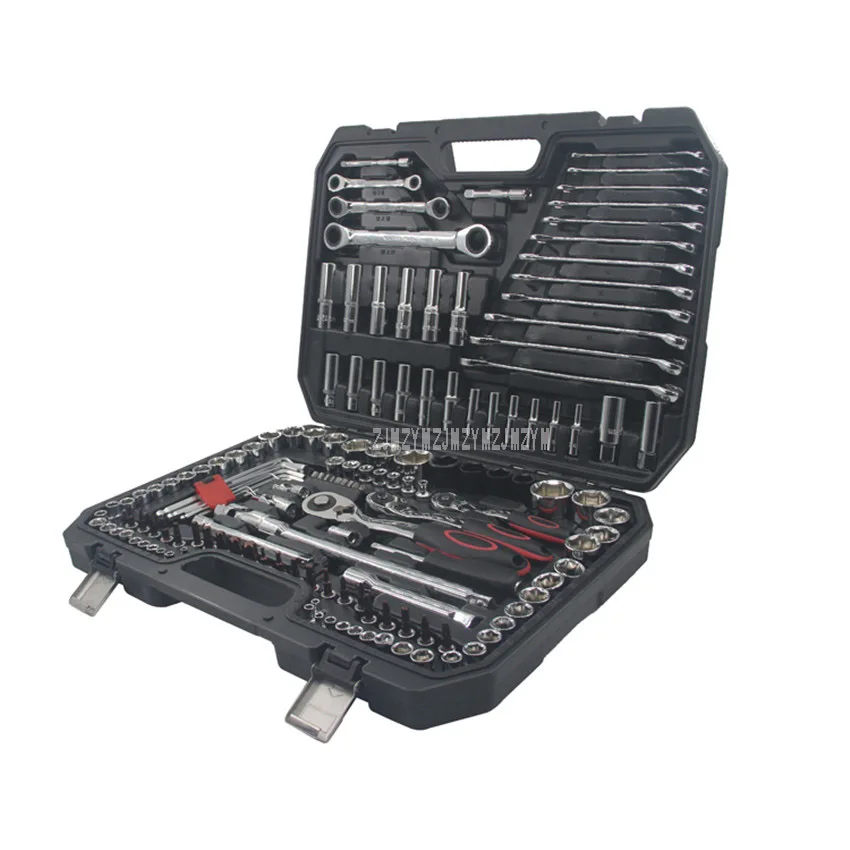 

1Set/ 150pcs Mechanics Repair Tool Set for Car Tire Hub Repair Spanner Wrench Socket Car Bike Bicycle Repair Tool Kits GT-0150