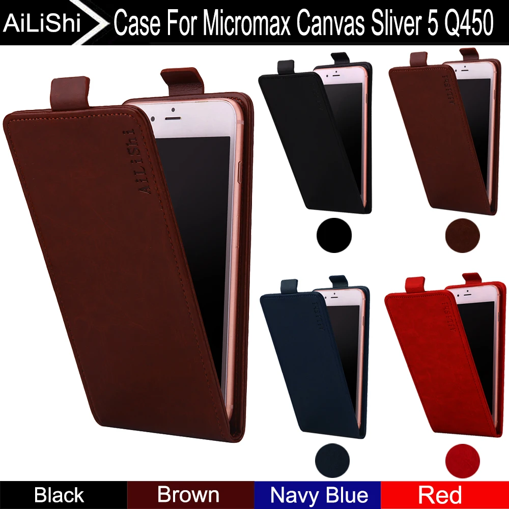 

AiLiShi For Micromax Canvas Sliver 5 Q450 Case Up And Down Vertical Phone Flip Leather Case Phone Accessories 4 Colors Tracking