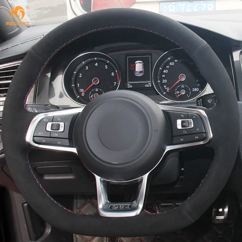 Чехол рулевого колеса автомобиля MEWANT для Volkswagen VW Golf 7 GTI R MK7 Polo Scirocco 2015 2016|car steering wheel