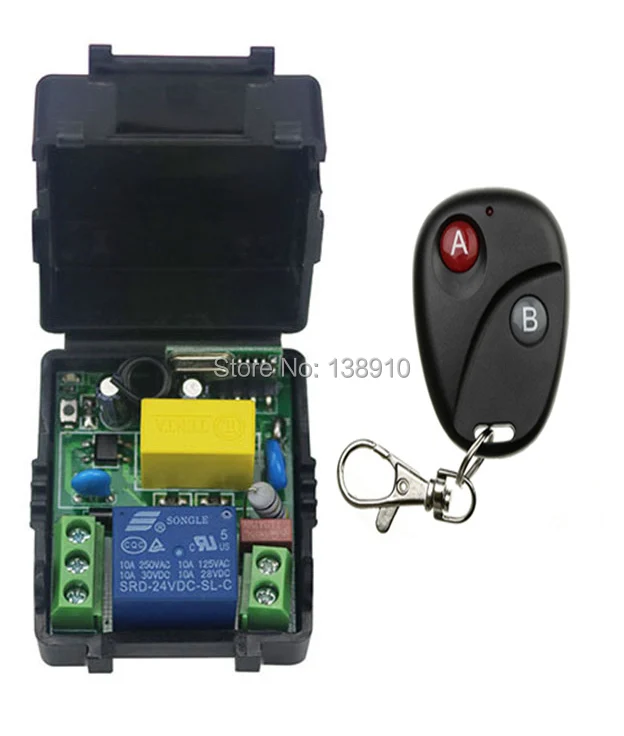

New AC220V 1CH RF Wireless Remote Control Switch System Transmitter with Two-button Receiver Smart Home Switch