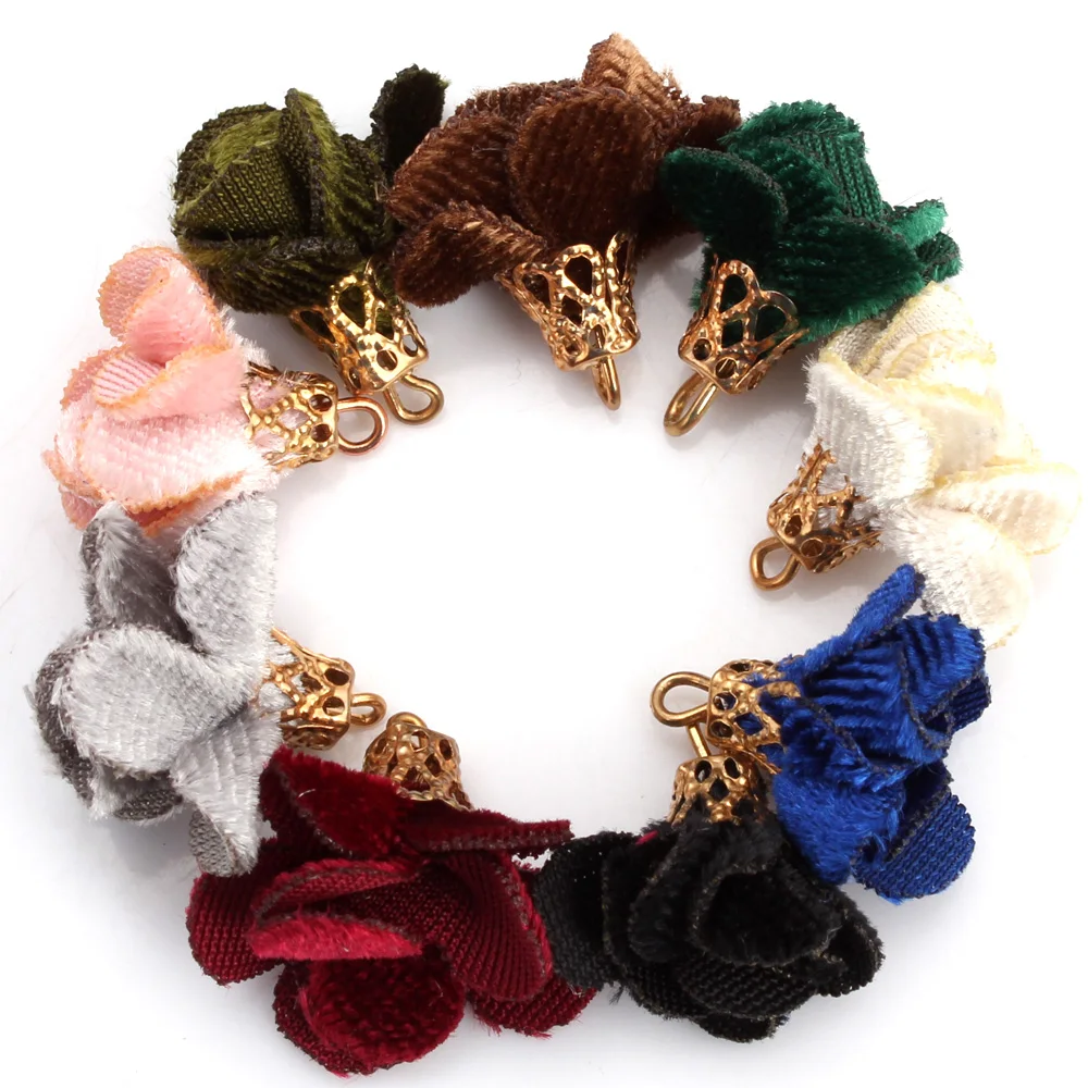 

OlingArt 10PCS/LOT home decoration lace tassels with DIY jewerly making by children with flower charms fiber tassel for DIY