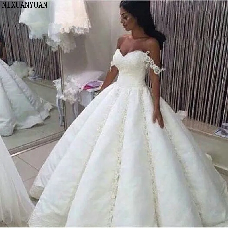 Robe De Mariage Saudi Arabia изящное свадебное платье с бисером милое бальное платье с аппликацией Свадебные платья Vestido De Noiva