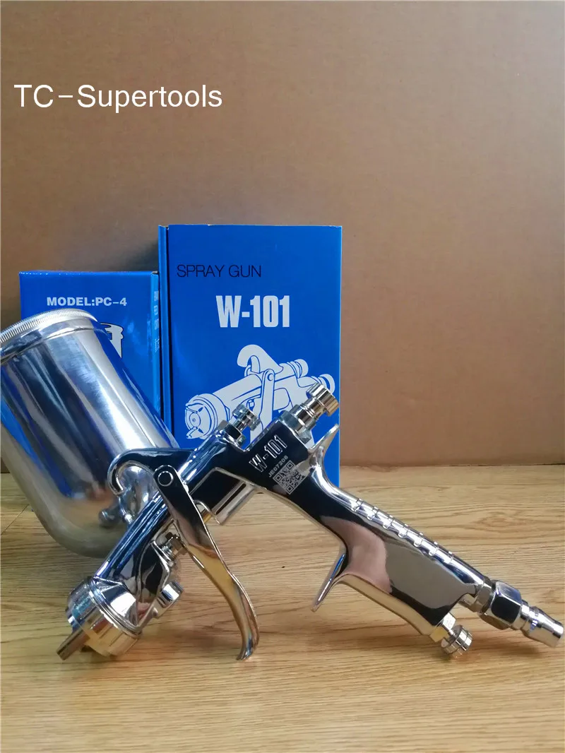 

HVLP Painting Gun W-101 Paint Spray Gun Airbrush 400cc Cup Spary Guns Manual Air 0.8/1.0/1.3/1.5/1.8mm Nozzle for Car/Furniture