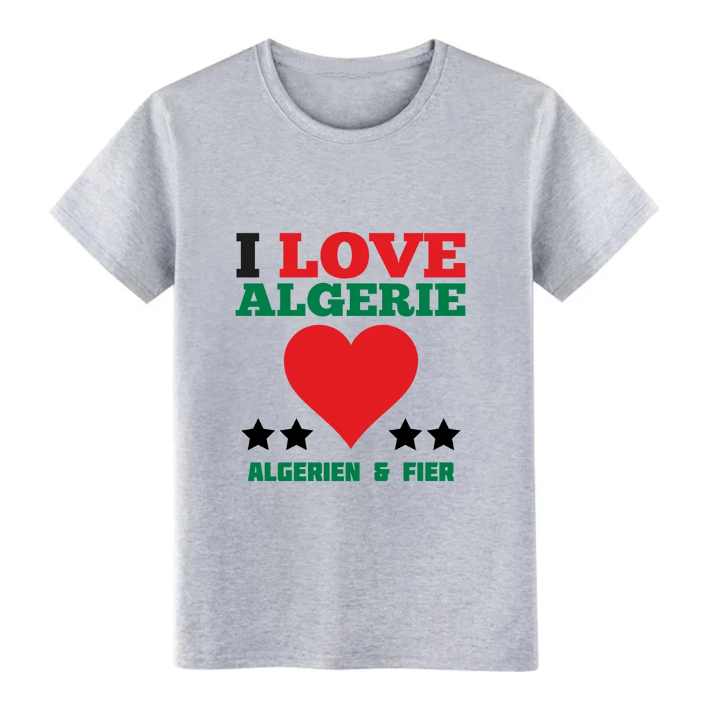 Мужская хлопковая футболка с надписью i love algerie 2 базовая однотонная Повседневная