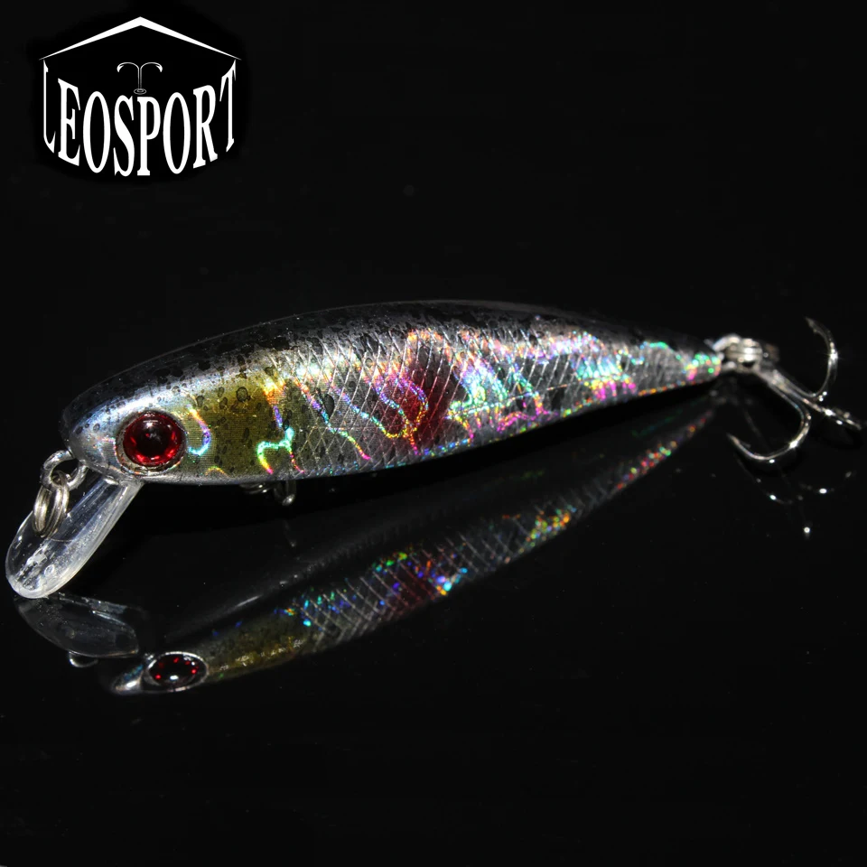 LEOSPORT 1PCS Fishing Lures 5 Colors Minnow Lure 6.5cm/4.6g Hard Baits Bass Crankbait Wobblers Fishing bait Treble Hooks Tackle