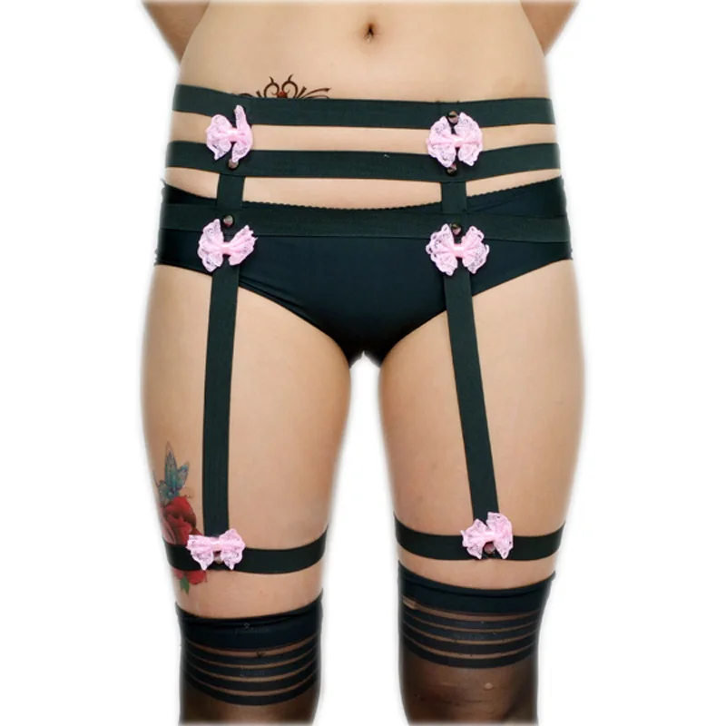 Custom Strappy Underbust Corset Waspie bow bows Harness Body Cage Frame Panty Garterbelt by Fearless and Fun Lingerie | Женская одежда